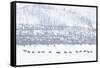 Elk in Snowstorm-Howard Ruby-Framed Stretched Canvas