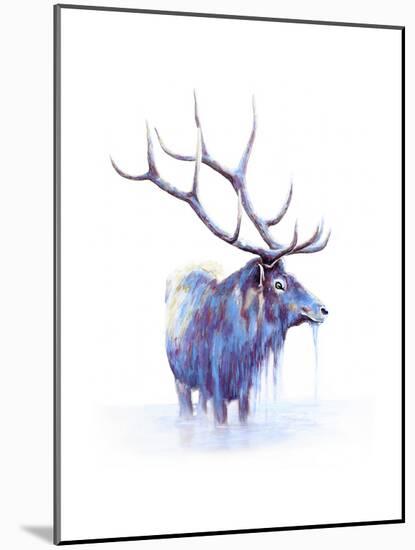 Elk in Water-Michelle Faber-Mounted Giclee Print