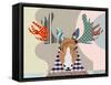 Elk Moose-Adefioye Lanre-Framed Stretched Canvas