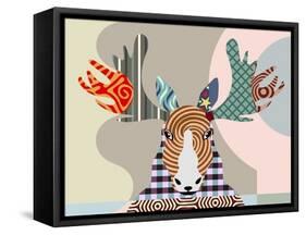 Elk Moose-Adefioye Lanre-Framed Stretched Canvas