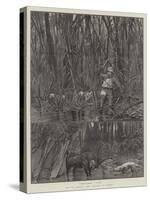 Elk or Sambhur Deer Hunting, in Ceylon-Richard Caton Woodville II-Stretched Canvas