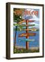 Elk Rapids, Michigan - Sign Destinations-Lantern Press-Framed Art Print