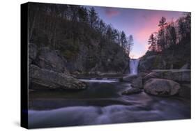 Elk River Falls at sunset, Elk River, Blue Ridge Mountains, North Carolina, United States of Americ-Jon Reaves-Stretched Canvas