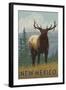 Elk Scene - New Mexico-Lantern Press-Framed Art Print