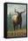 Elk Scene - Oregon, c.2009-Lantern Press-Framed Stretched Canvas