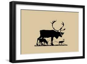 Elk Silhouette I-Vision Studio-Framed Art Print