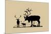 Elk Silhouette II-Vision Studio-Mounted Art Print