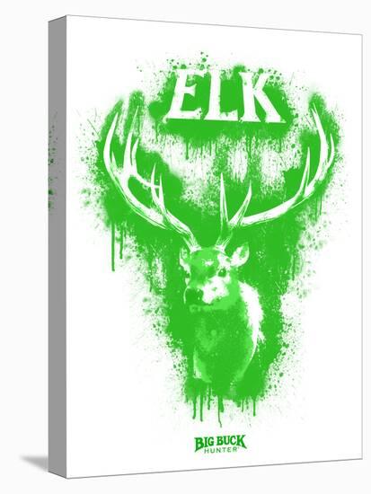 Elk Spray Paint Green-Anthony Salinas-Stretched Canvas