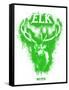 Elk Spray Paint Green-Anthony Salinas-Framed Stretched Canvas