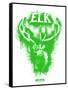 Elk Spray Paint Green-Anthony Salinas-Framed Stretched Canvas