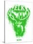 Elk Spray Paint Green-Anthony Salinas-Stretched Canvas