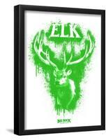 Elk Spray Paint Green-Anthony Salinas-Framed Poster