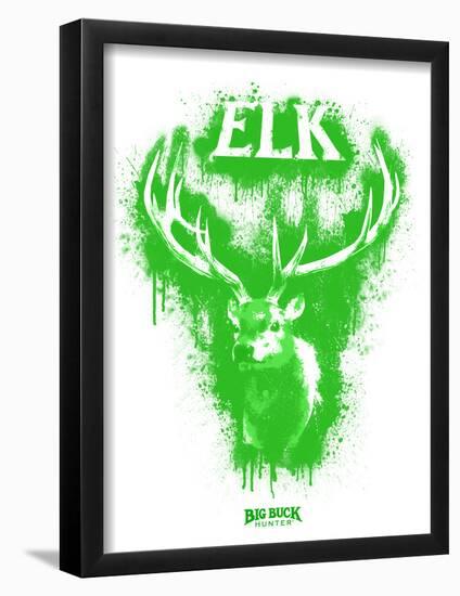Elk Spray Paint Green-Anthony Salinas-Framed Poster
