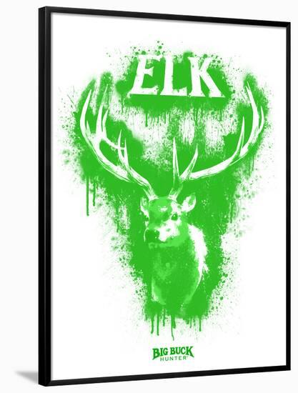 Elk Spray Paint Green-Anthony Salinas-Framed Poster