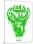 Elk Spray Paint Green-Anthony Salinas-Mounted Poster