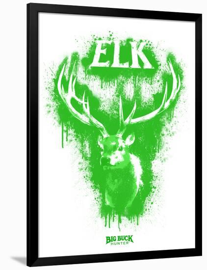 Elk Spray Paint Green-Anthony Salinas-Framed Poster