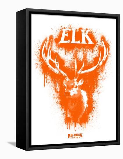 Elk Spray Paint Orange-Anthony Salinas-Framed Stretched Canvas