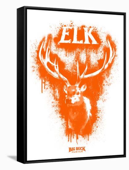 Elk Spray Paint Orange-Anthony Salinas-Framed Stretched Canvas