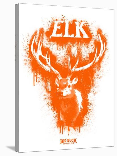 Elk Spray Paint Orange-Anthony Salinas-Stretched Canvas