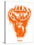 Elk Spray Paint Orange-Anthony Salinas-Stretched Canvas