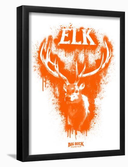 Elk Spray Paint Orange-Anthony Salinas-Framed Poster