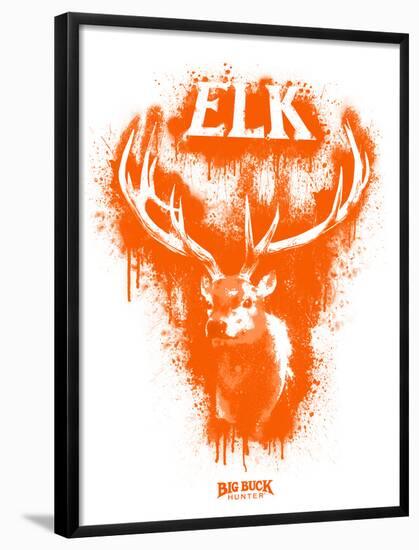 Elk Spray Paint Orange-Anthony Salinas-Framed Poster