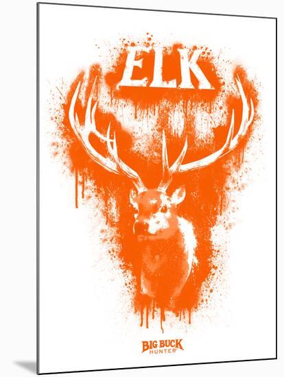 Elk Spray Paint Orange-Anthony Salinas-Mounted Poster