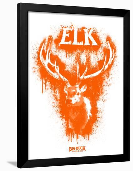 Elk Spray Paint Orange-Anthony Salinas-Framed Poster