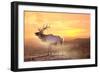 Elk Sunrise in the Badlands-Gordon Semmens-Framed Photographic Print