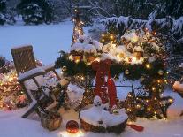 Christmas Decorations on a Snowy Terrace-Elke Borkowski-Photographic Print
