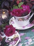 Table and Tableware Decorated with Roses-Elke Borkowski-Photographic Print