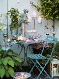 White Hydrangeas and a Cherub on a Terrace-Elke Borkowski-Photographic Print