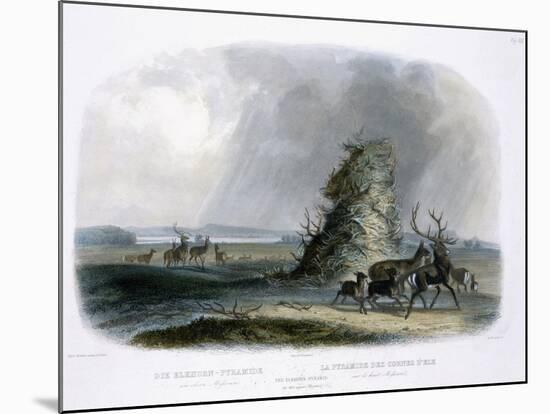 Elkhorn Pyramid, Upper Missouri, Travels in the Interior of North America, c.1843-Karl Bodmer-Mounted Giclee Print