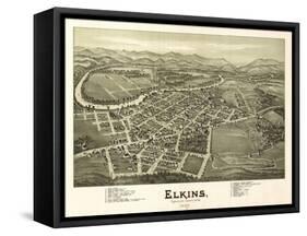 Elkins, West Virginia - Panoramic Map-Lantern Press-Framed Stretched Canvas