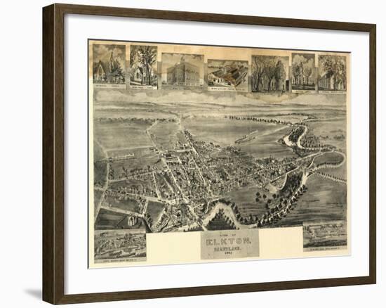 Elkton, Maryland - Panoramic Map-Lantern Press-Framed Art Print