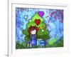 Ella 02 under Tree Xmas-Asmaa’ Murad-Framed Giclee Print