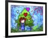 Ella 02 under Tree Xmas-Asmaa’ Murad-Framed Giclee Print