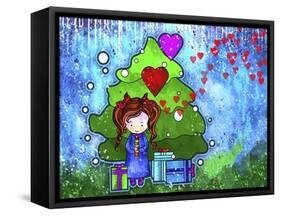 Ella 02 under Tree Xmas-Asmaa’ Murad-Framed Stretched Canvas