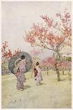 Two Japanese Women Admiring Peach Trees in Blossom-Ella Du Cane-Art Print