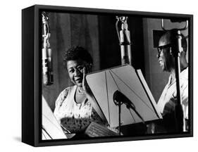 Ella Fitzgerald, American Jazz Singer with Louis Armstrong, Jazz Trumpet Player-null-Framed Stretched Canvas