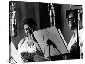 Ella Fitzgerald, American Jazz Singer with Louis Armstrong, Jazz Trumpet Player-null-Stretched Canvas