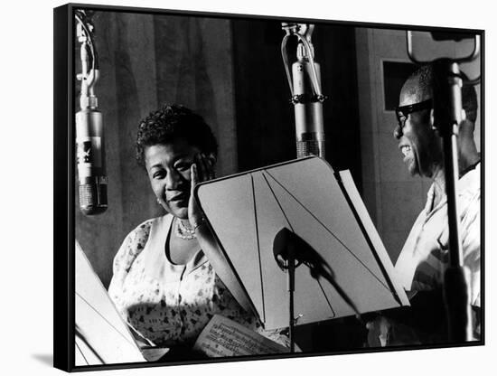 Ella Fitzgerald, American Jazz Singer with Louis Armstrong, Jazz Trumpet Player-null-Framed Stretched Canvas