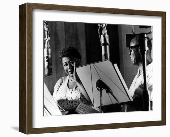 Ella Fitzgerald, American Jazz Singer with Louis Armstrong, Jazz Trumpet Player-null-Framed Photo