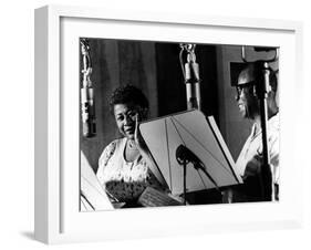 Ella Fitzgerald, American Jazz Singer with Louis Armstrong, Jazz Trumpet Player-null-Framed Photo