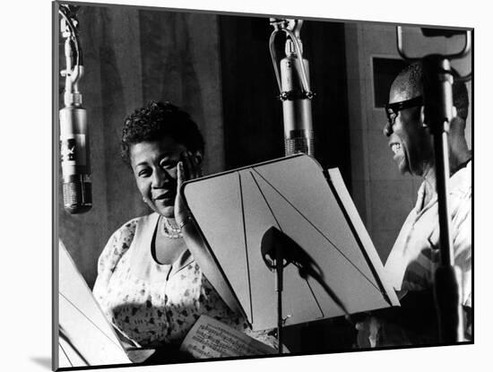 Ella Fitzgerald, American Jazz Singer with Louis Armstrong, Jazz Trumpet Player-null-Mounted Photo