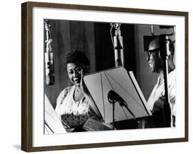 Ella Fitzgerald, American Jazz Singer with Louis Armstrong, Jazz Trumpet Player-null-Framed Photo