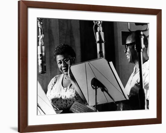 Ella Fitzgerald, American Jazz Singer with Louis Armstrong, Jazz Trumpet Player-null-Framed Photo