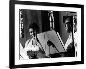 Ella Fitzgerald, American Jazz Singer with Louis Armstrong, Jazz Trumpet Player-null-Framed Photo