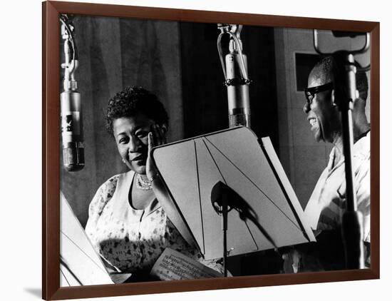 Ella Fitzgerald, American Jazz Singer with Louis Armstrong, Jazz Trumpet Player-null-Framed Photo