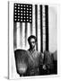 Ella Watson Standing with Broom and Mop in Front of American Flag, Part of Depression Era Survey-Gordon Parks-Stretched Canvas